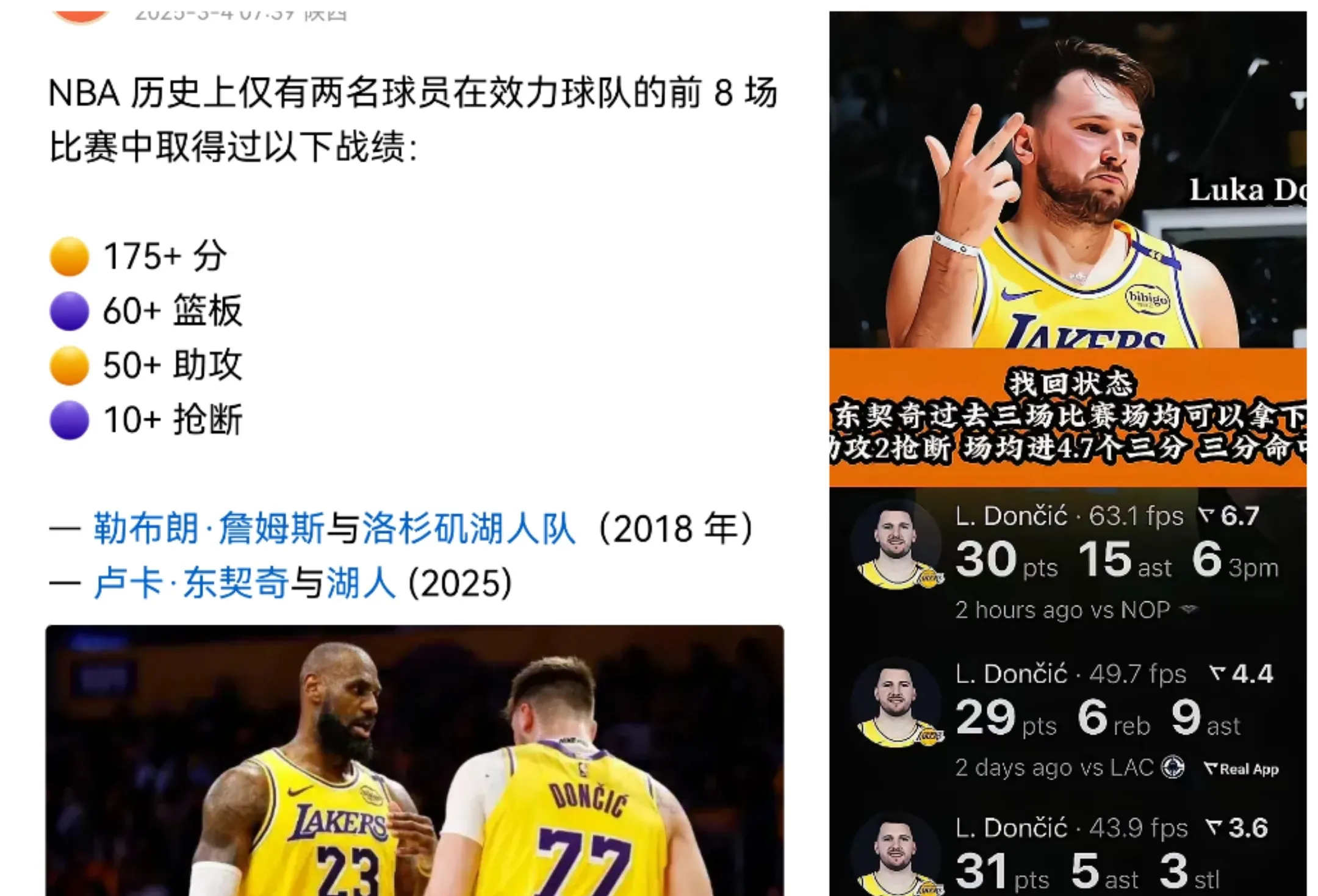 东契奇连续十二场比赛得分超过败北，湖人不断突破！的简单介绍